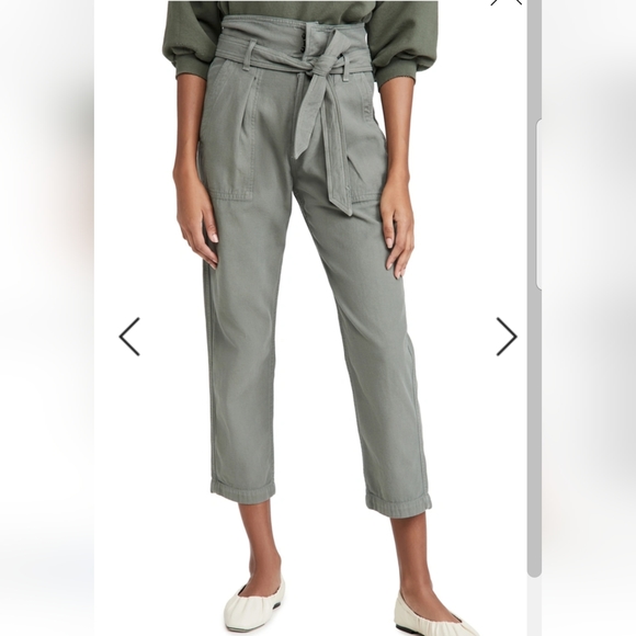 Citizens of Humanity Noelle Cropped Belted Relaxed Tapered Fit Paper Bag Waist - Picture 3 of 16